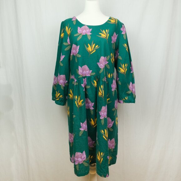 NWT Princess Highway Babydoll Dress Floral Print Green Purple Size 20 - Picture 2 of 7